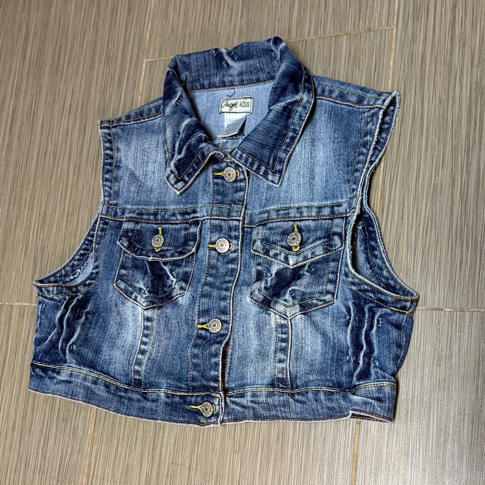 Angel Kiss Blue Denim Kids Vest